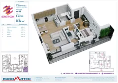 3 pokoje, mieszkanie 57,04 m², piętro 2, oferta nr G7.45, Geometryczna 7, Warszawa, Białołęka, Grodzisk, ul. Geometryczna 7