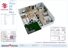 3 pokoje, mieszkanie 82,87 m², parter, oferta nr G7.33, Geometryczna 7, Warszawa, Białołęka, Grodzisk, ul. Geometryczna 7