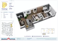 3 pokoje, mieszkanie 61,39 m², parter, oferta nr A105, Pułaskiego, Siedlce, ul. Pułaskiego