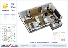 3 pokoje, mieszkanie 54,66 m², piętro 1, oferta nr B213, Pułaskiego, Siedlce, ul. Pułaskiego