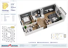 3 pokoje, mieszkanie 55,23 m², piętro 2, oferta nr A304, Pułaskiego, Siedlce, ul. Pułaskiego