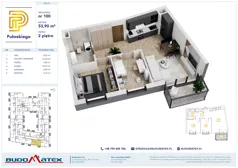 3 pokoje, mieszkanie 53,90 m², piętro 2, oferta nr B311, Pułaskiego, Siedlce, ul. Pułaskiego