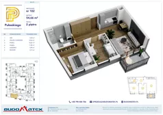 3 pokoje, mieszkanie 54,66 m², piętro 2, oferta nr B313, Pułaskiego, Siedlce, ul. Pułaskiego