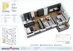 3 pokoje, mieszkanie 63,54 m², piętro 3, oferta nr B414, Pułaskiego, Siedlce, ul. Pułaskiego