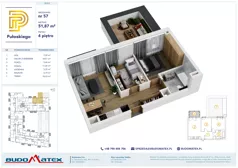 3 pokoje, mieszkanie 51,87 m², piętro 4, oferta nr A503, Pułaskiego, Siedlce, ul. Pułaskiego