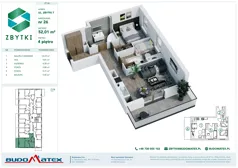 3 pokoje, mieszkanie 52,01 m², piętro 4, oferta nr Z7.26, Osiedle Zbytki II, Warszawa, Białołęka, Nowodwory, ul. Zbytki 7