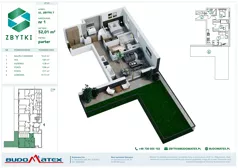 3 pokoje, mieszkanie 52,01 m², parter, oferta nr Z7.01, Osiedle Zbytki II, Warszawa, Białołęka, Nowodwory, ul. Zbytki 7