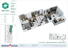 3 pokoje, mieszkanie 57,78 m², piętro 3, oferta nr Z7.24, Osiedle Zbytki II, Warszawa, Białołęka, Nowodwory, ul. Zbytki 7