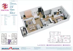 4 pokoje, mieszkanie 84,24 m², piętro 3, oferta nr G7.56, Geometryczna 7, Warszawa, Białołęka, Grodzisk, ul. Geometryczna 7