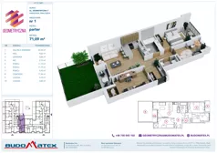 4 pokoje, mieszkanie 71,09 m², parter, oferta nr G7.01, Geometryczna 7, Warszawa, Białołęka, Grodzisk, ul. Geometryczna 7