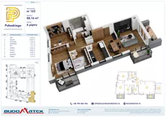 4 pokoje, mieszkanie 88,16 m², piętro 4, oferta nr B506, Pułaskiego, Siedlce, ul. Pułaskiego
