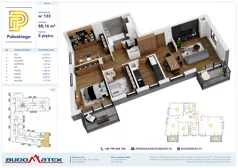 4 pokoje, mieszkanie 88,16 m², piętro 5, oferta nr B606, Pułaskiego, Siedlce, ul. Pułaskiego