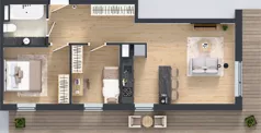 3 pokoje, mieszkanie 57,34 m², piętro 3, oferta nr G7.60, Geometryczna 7, Warszawa, Białołęka, Grodzisk, ul. Geometryczna 7