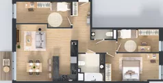 4 pokoje, mieszkanie 84,24 m², piętro 3, oferta nr G7.56, Geometryczna 7, Warszawa, Białołęka, Grodzisk, ul. Geometryczna 7