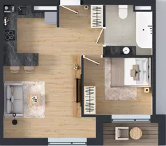 2 pokoje, mieszkanie 42,04 m², piętro 3, oferta nr G7.23, Geometryczna 7, Warszawa, Białołęka, Grodzisk, ul. Geometryczna 7