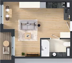 1 pokój, mieszkanie 31,52 m², parter, oferta nr G7.02, Geometryczna 7, Warszawa, Białołęka, Grodzisk, ul. Geometryczna 7