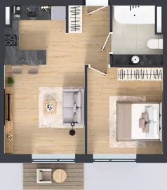 2 pokoje, mieszkanie 43,34 m², piętro 1, oferta nr G7.11, Geometryczna 7, Warszawa, Białołęka, Grodzisk, ul. Geometryczna 7