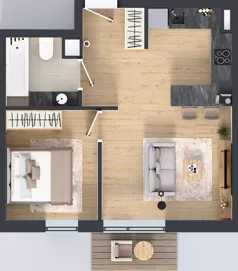 2 pokoje, mieszkanie 41,43 m², piętro 1, oferta nr G7.12, Geometryczna 7, Warszawa, Białołęka, Grodzisk, ul. Geometryczna 7