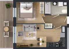 2 pokoje, mieszkanie 33,63 m², piętro 2, oferta nr Z7.13, Osiedle Zbytki II, Warszawa, Białołęka, Nowodwory, ul. Zbytki 7
