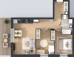 3 pokoje, mieszkanie 52,01 m², piętro 3, oferta nr Z7.19, Osiedle Zbytki II, Warszawa, Białołęka, Nowodwory, ul. Zbytki 7