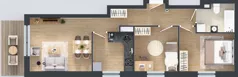 3 pokoje, mieszkanie 59,61 m², piętro 1, oferta nr Z7.05, Osiedle Zbytki II, Warszawa, Białołęka, Nowodwory, ul. Zbytki 7
