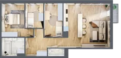 4 pokoje, mieszkanie 79,05 m², piętro 1, oferta nr G5A.07, Geometryczna 5A, Warszawa, Białołęka, Grodzisk, ul. Geometryczna 5, 5A