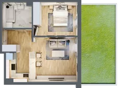 2 pokoje, mieszkanie 43,68 m², parter, oferta nr G5A.29, Geometryczna 5A, Warszawa, Białołęka, Grodzisk, ul. Geometryczna 5, 5A
