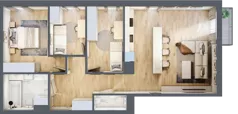 4 pokoje, mieszkanie 78,88 m², piętro 1, oferta nr G5A.33, Geometryczna 5A, Warszawa, Białołęka, Grodzisk, ul. Geometryczna 5, 5A