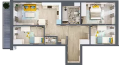 4 pokoje, mieszkanie 66,68 m², piętro 1, oferta nr G5B.12, Geometryczna 5B, Warszawa, Białołęka, Grodzisk, ul. Geometryczna 5B