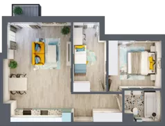 3 pokoje, mieszkanie 60,88 m², piętro 3, oferta nr G5B.27, Geometryczna 5B, Warszawa, Białołęka, Grodzisk, ul. Geometryczna 5B