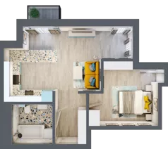 2 pokoje, mieszkanie 45,00 m², piętro 3, oferta nr G5B.74, Geometryczna 5B, Warszawa, Białołęka, Grodzisk, ul. Geometryczna 5B