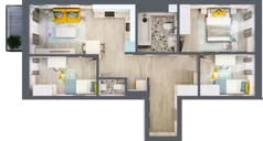 4 pokoje, mieszkanie 66,48 m², piętro 3, oferta nr G5B.52, Geometryczna 5B, Warszawa, Białołęka, Grodzisk, ul. Geometryczna 5B