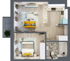 2 pokoje, mieszkanie 43,59 m², piętro 3, oferta nr G5B.49, Geometryczna 5B, Warszawa, Białołęka, Grodzisk, ul. Geometryczna 5B