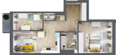 3 pokoje, mieszkanie 62,85 m², piętro 3, oferta nr G5B.48, Geometryczna 5B, Warszawa, Białołęka, Grodzisk, ul. Geometryczna 5B