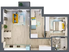 3 pokoje, mieszkanie 59,61 m², piętro 2, oferta nr G5B.73, Geometryczna 5B, Warszawa, Białołęka, Grodzisk, ul. Geometryczna 5B