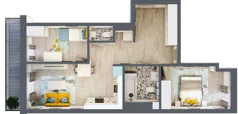 3 pokoje, mieszkanie 58,99 m², piętro 2, oferta nr G5B.68, Geometryczna 5B, Warszawa, Białołęka, Grodzisk, ul. Geometryczna 5B