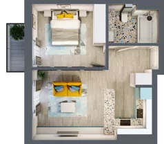 2 pokoje, mieszkanie 42,70 m², piętro 2, oferta nr G5B.44, Geometryczna 5B, Warszawa, Białołęka, Grodzisk, ul. Geometryczna 5B