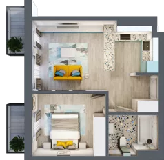 2 pokoje, mieszkanie 43,69 m², piętro 2, oferta nr G5B.43, Geometryczna 5B, Warszawa, Białołęka, Grodzisk, ul. Geometryczna 5B
