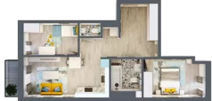 3 pokoje, mieszkanie 59,01 m², piętro 2, oferta nr G5B.42, Geometryczna 5B, Warszawa, Białołęka, Grodzisk, ul. Geometryczna 5B