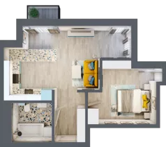 2 pokoje, mieszkanie 44,95 m², piętro 1, oferta nr G5B.60, Geometryczna 5B, Warszawa, Białołęka, Grodzisk, ul. Geometryczna 5B