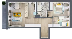 3 pokoje, mieszkanie 67,64 m², piętro 1, oferta nr G5B.65, Geometryczna 5B, Warszawa, Białołęka, Grodzisk, ul. Geometryczna 5B