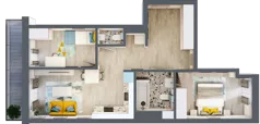 3 pokoje, mieszkanie 59,18 m², piętro 1, oferta nr G5B.61, Geometryczna 5B, Warszawa, Białołęka, Grodzisk, ul. Geometryczna 5B