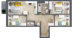4 pokoje, mieszkanie 66,71 m², piętro 1, oferta nr G5B.39, Geometryczna 5B, Warszawa, Białołęka, Grodzisk, ul. Geometryczna 5B
