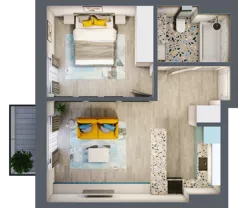 2 pokoje, mieszkanie 42,50 m², piętro 1, oferta nr G5B.37, Geometryczna 5B, Warszawa, Białołęka, Grodzisk, ul. Geometryczna 5B
