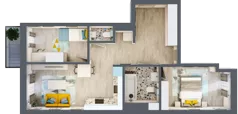 3 pokoje, mieszkanie 59,35 m², piętro 1, oferta nr G5B.35, Geometryczna 5B, Warszawa, Białołęka, Grodzisk, ul. Geometryczna 5B