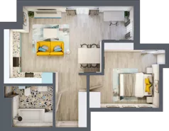 2 pokoje, mieszkanie 45,69 m², parter, oferta nr G5B.54, Geometryczna 5B, Warszawa, Białołęka, Grodzisk, ul. Geometryczna 5B