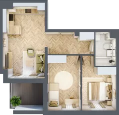 3 pokoje, mieszkanie 53,04 m², parter, oferta nr Z9.04, Osiedle Zbytki, Warszawa, Białołęka, Nowodwory, ul. Zbytki 9