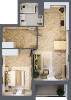 2 pokoje, mieszkanie 48,08 m², piętro 3, oferta nr Z9.44, Osiedle Zbytki, Warszawa, Białołęka, Nowodwory, ul. Zbytki 9