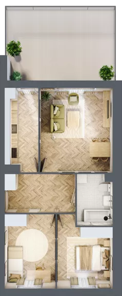 3 pokoje, mieszkanie 61,60 m², piętro 1, oferta nr R7.3, SIEDLCE, Rytla, Siedlce, ul. Aleksandra Rytla