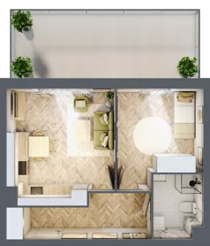2 pokoje, mieszkanie 42,53 m², piętro 1, oferta nr R7.14, SIEDLCE, Rytla, Siedlce, ul. Aleksandra Rytla